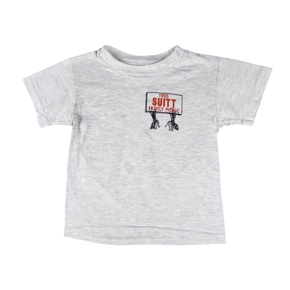 Vintage Hanes Shirt Youth Small White 1995 Suitt Family Picnic Ant Tee